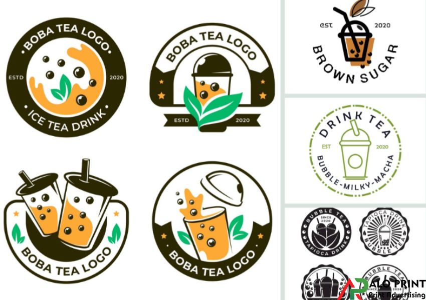 Mẫu logo in ly trà sữa độc đáo