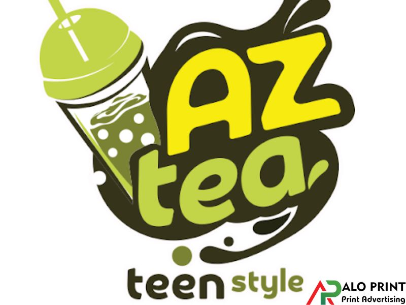 Logo in ly trà sữa AZ tea
