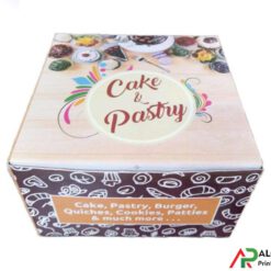 In hộp bánh kem nhiều hoạ tiết sặc sỡ