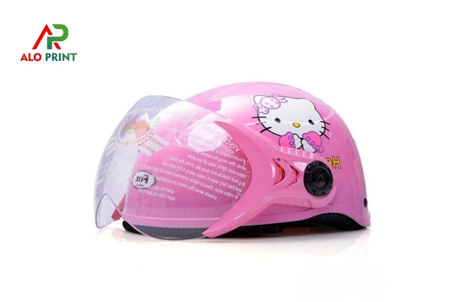 Nón bảo hiểm hồng hello kitty dành cho trẻ em 