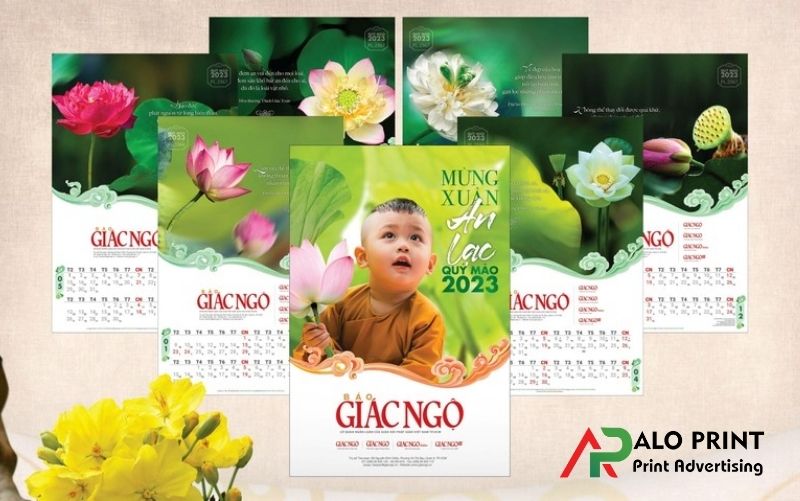 Lịch 7 tờ Phật giáo và phong thủy may mắn Lịch 7 tờ Phật giáo và phong thủy may mắn