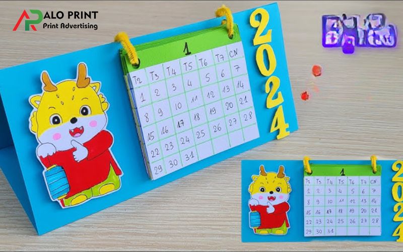 Lịch Tết handmade từ giấy màu